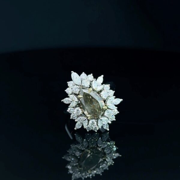 Floral Yellow Diamond Ring
