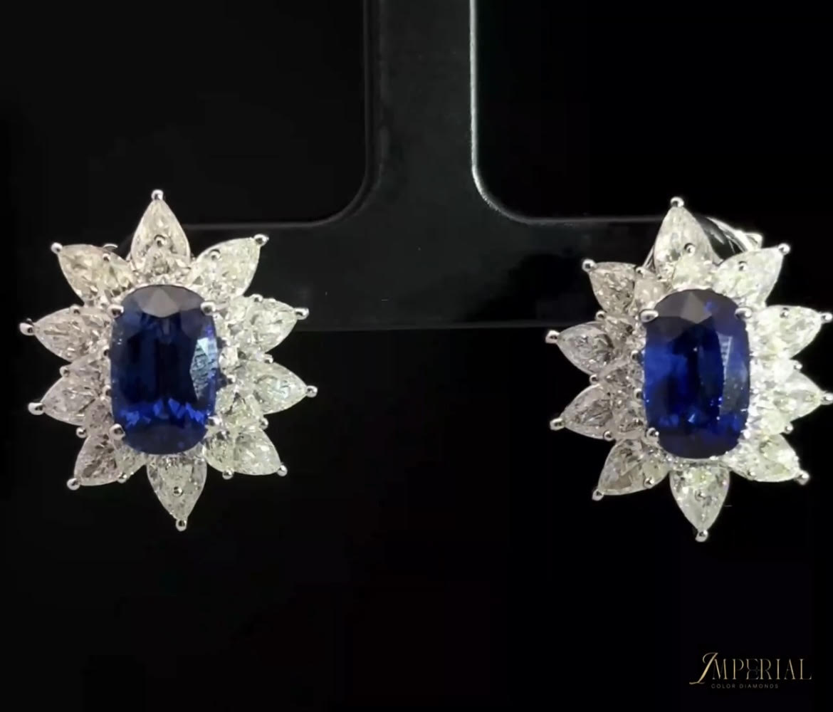 Floral Blue Sapphire Earring